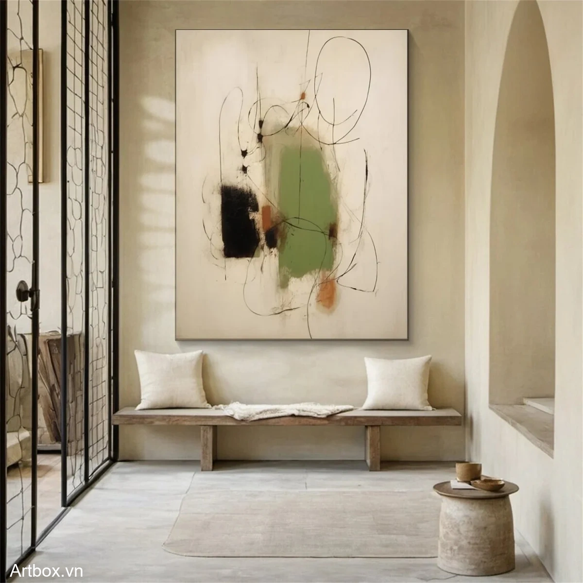 Hòa Nhạc Tĩnh Lặng – Tranh Sơn Acrylic Trừu Tượng Trừu tượng Đa sắc Trang Trí Phòng khách, Phòng làm việc – Phong Cách Hiện Đại