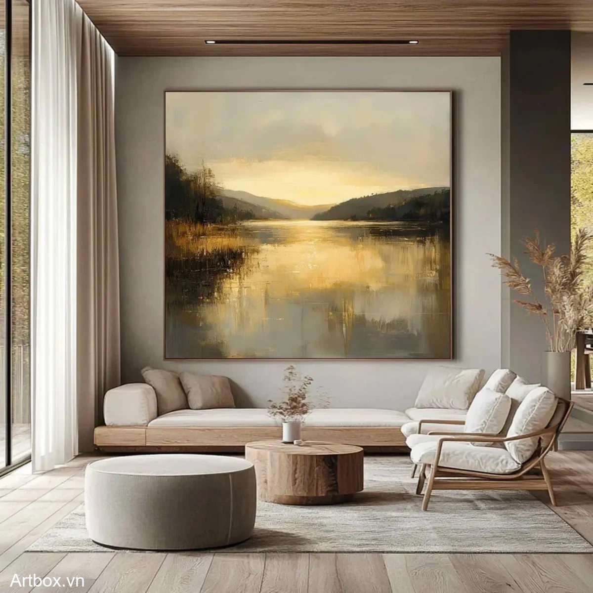 Ánh Hoàng Hôn Trên Hồ - Mẫu 2