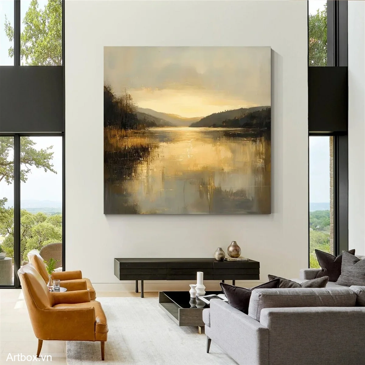 Ánh Hoàng Hôn Trên Hồ - Mẫu 4