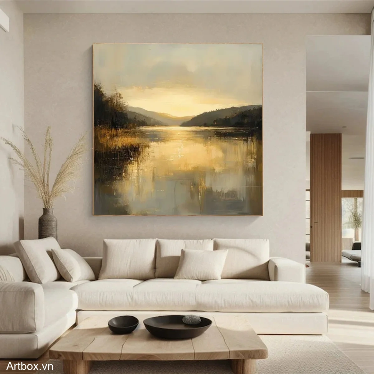 Ánh Hoàng Hôn Trên Hồ – Tranh Sơn Acrylic Trừu Tượng Hồ nước Vàng Trang Trí Phòng khách, Phòng ngủ – Phong Cách Hiện Đại Ánh Hoàng Hôn Trên Hồ – Tranh Sơn Acrylic Trừu Tượng Hồ nước Vàng Trang Trí Phòng khách, Phòng ngủ – Phong Cách Hiện Đại