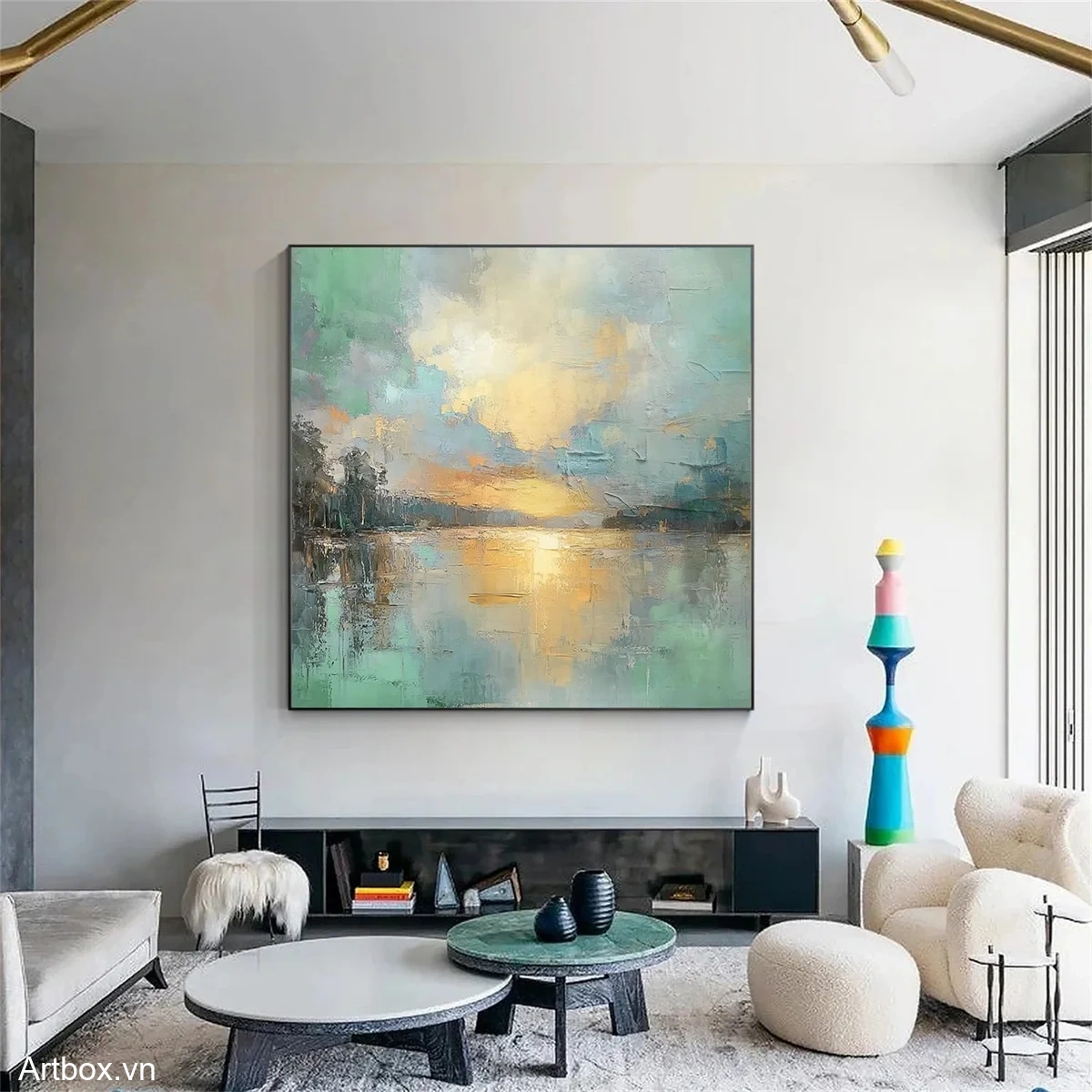 Bình Minh Trên Hồ Nước - Mẫu 1