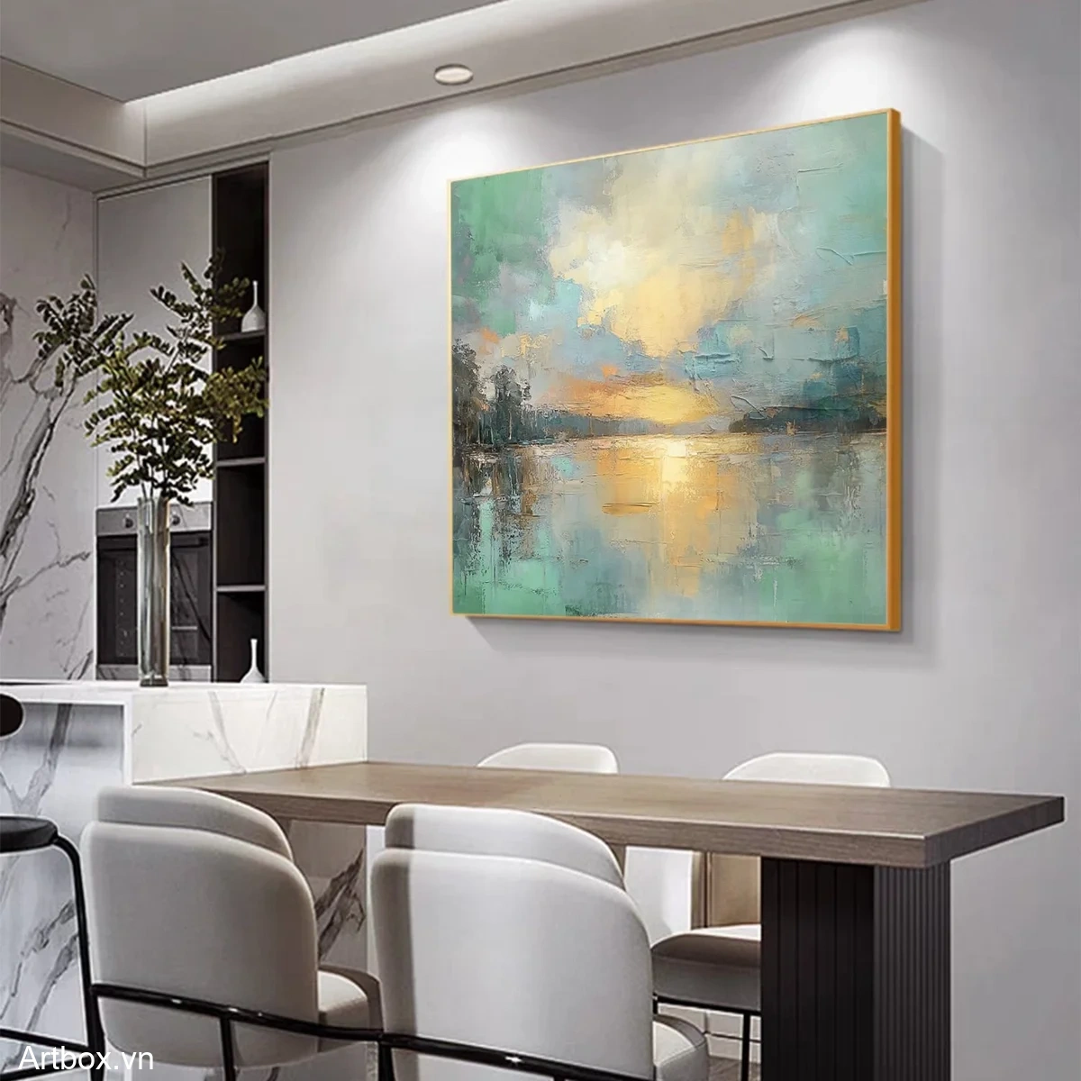 Bình Minh Trên Hồ Nước - Mẫu 2