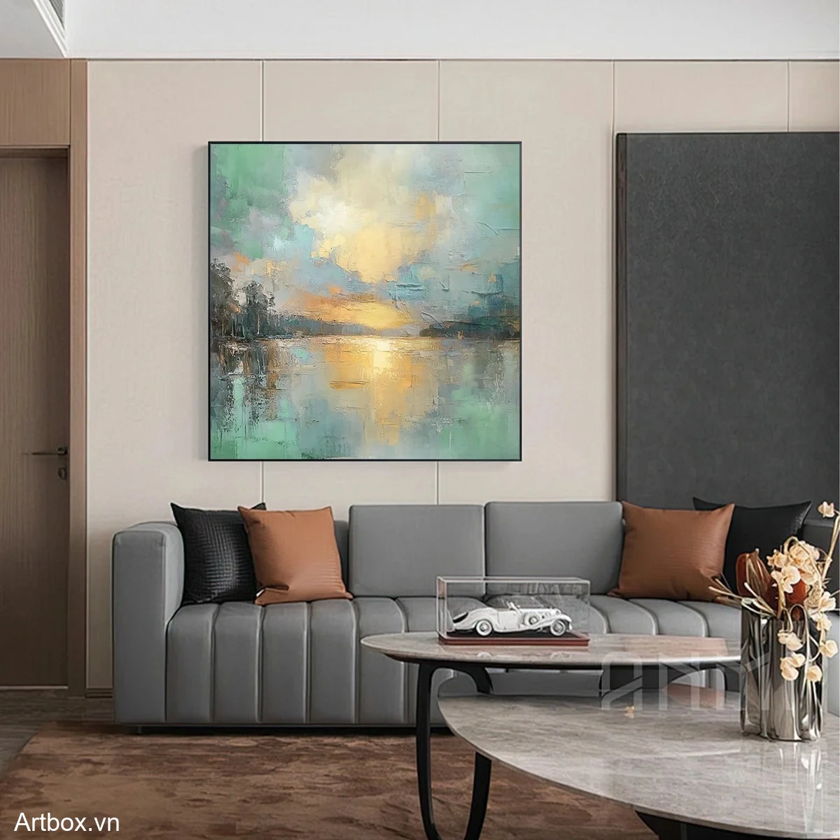 Bình Minh Trên Hồ Nước - Mẫu 4