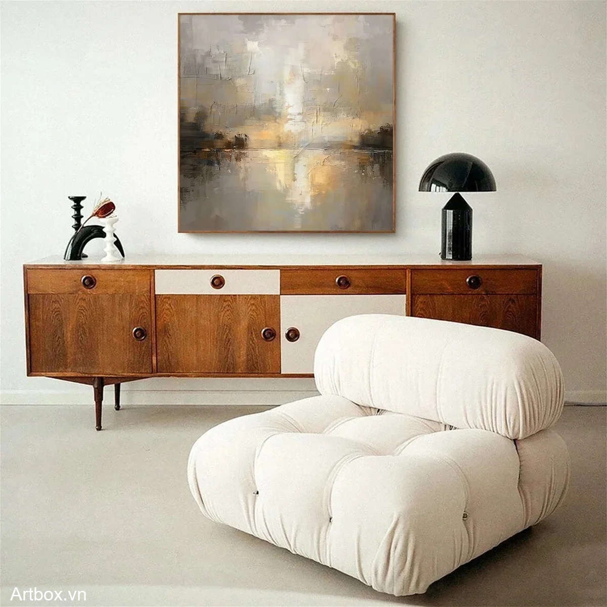 Bình Yên Giữa Dòng Đời – Tranh Sơn Acrylic Trừu Tượng Phong cảnh Đa sắc Trang Trí Phòng khách, Phòng ngủ – Phong Cách Hiện Đại