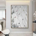 Bản Giao Hưởng Tuyết Trắng – Tranh Sơn Acrylic Trừu Tượng Phong cảnh Đa sắc Trang Trí Phòng khách, Phòng làm việc – Phong Cách Hiện Đại