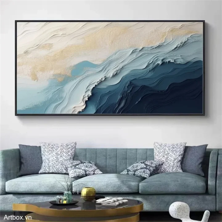 Dòng Chảy Màu Sắc – Tranh Sơn Acrylic Trừu Tượng Trừu tượng Đa sắc Trang Trí Phòng khách, Phòng làm việc – Phong Cách Hiện Đại