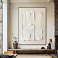 Bản Giao Hưởng Trắng – Tranh Sơn Acrylic Trừu Tượng Minimal / Tối giản Đa sắc Trang Trí Phòng khách, Phòng ngủ – Phong Cách Hiện Đại