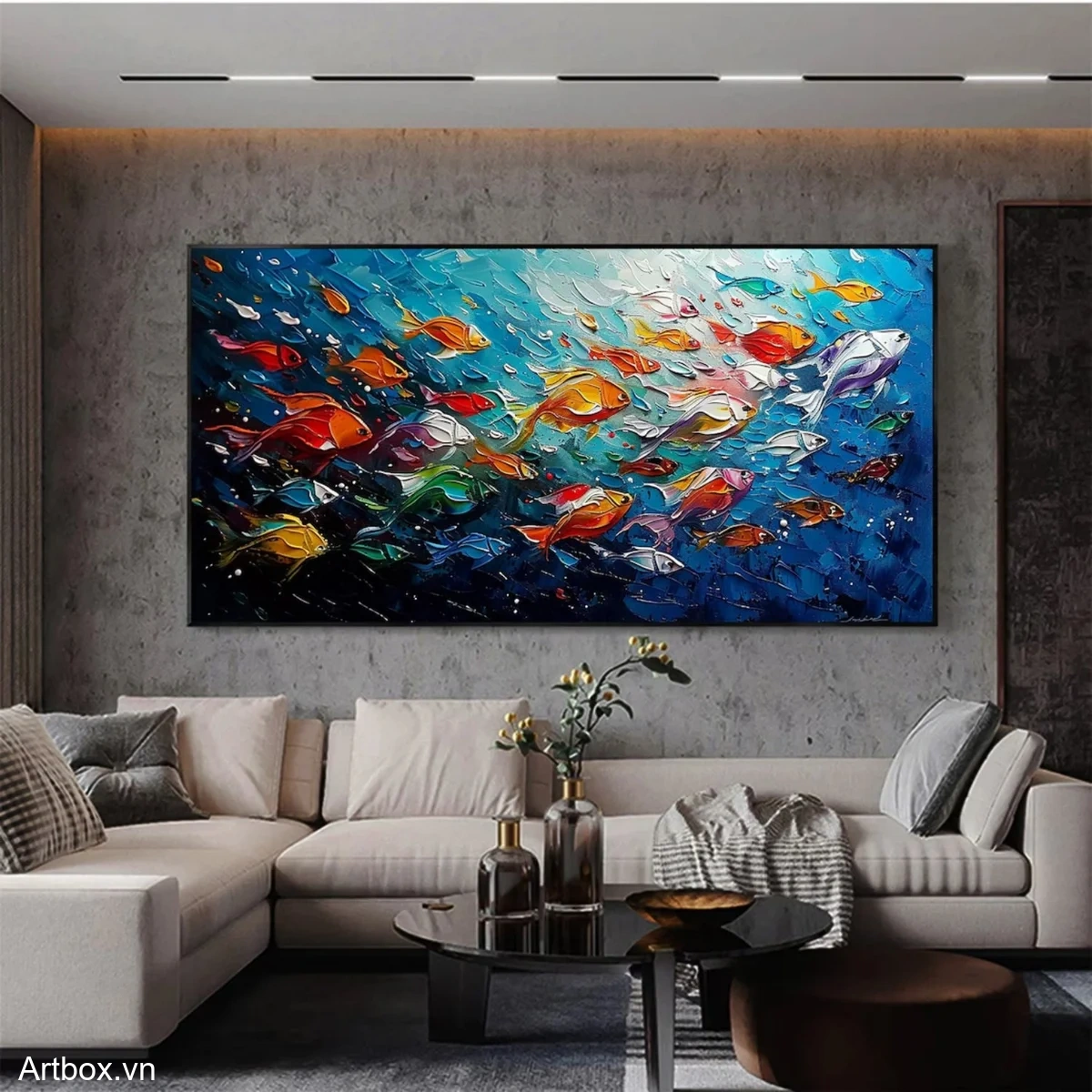 Vũ Điệu Dưới Nước – Tranh Sơn Acrylic Trừu Tượng Động vật Đa sắc Trang Trí Phòng khách, Quán cà phê – Phong Cách Hiện Đại Vũ Điệu Dưới Nước – Tranh Sơn Acrylic Trừu Tượng Động vật Đa sắc Trang Trí Phòng khách, Quán cà phê – Phong Cách Hiện Đại