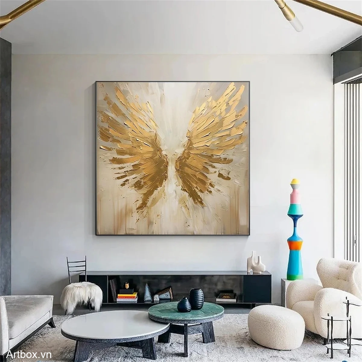 Cánh Thiên Thần Vàng – Tranh Sơn Acrylic Trừu Tượng Trừu tượng Vàng Trang Trí Phòng khách, Phòng ngủ – Phong Cách Hiện Đại Cánh Thiên Thần Vàng – Tranh Sơn Acrylic Trừu Tượng Trừu tượng Vàng Trang Trí Phòng khách, Phòng ngủ – Phong Cách Hiện Đại