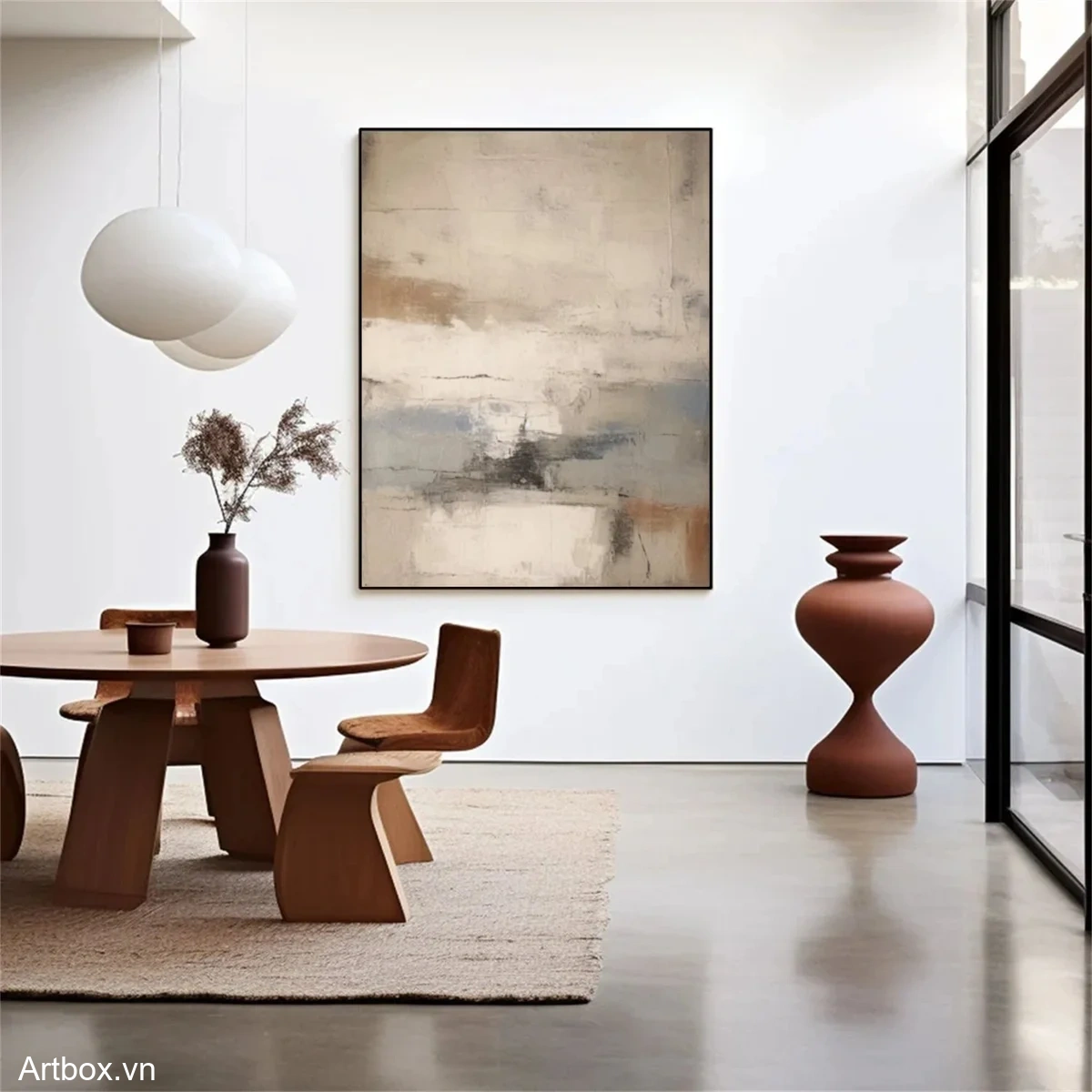 Hòa Quyện Tĩnh Lặng – Tranh Sơn Acrylic Trừu Tượng Trừu tượng Đa sắc Trang Trí Phòng khách, Phòng ngủ – Phong Cách Hiện Đại