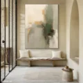 Bản Hòa Quyện Tĩnh Lặng – Tranh Sơn Acrylic Trừu Tượng Trừu tượng Xanh lá Trang Trí Phòng khách, Phòng ngủ – Phong Cách Hiện Đại