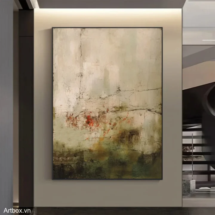 Hòa Quyện Sắc Màu – Tranh Sơn Acrylic Trừu Tượng Trừu tượng Đa sắc Trang Trí Phòng khách, Phòng làm việc – Phong Cách Hiện Đại