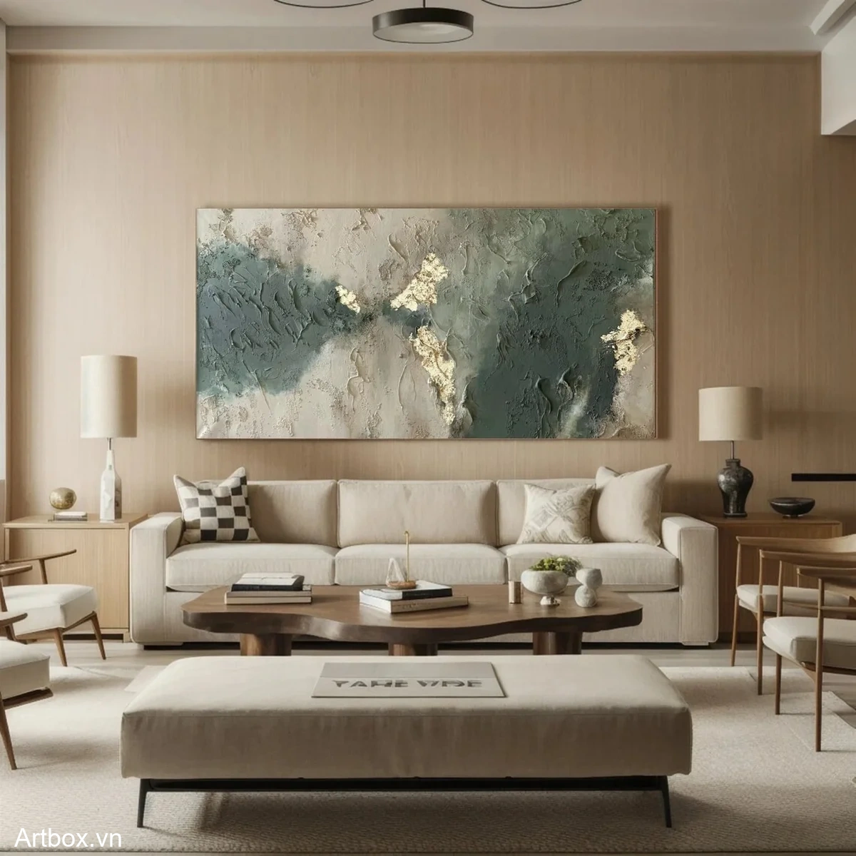 Hòa Quyện Màu Sắc – Tranh Sơn Acrylic Trừu Tượng Trừu tượng Xanh lá Trang Trí Phòng khách, Phòng làm việc – Phong Cách Hiện Đại Hòa Quyện Màu Sắc – Tranh Sơn Acrylic Trừu Tượng Trừu tượng Xanh lá Trang Trí Phòng khách, Phòng làm việc – Phong Cách Hiện Đại