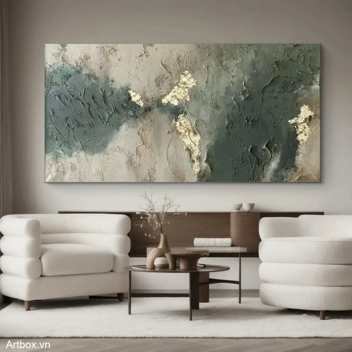 Hòa Quyện Màu Sắc – Tranh Sơn Acrylic Trừu Tượng Trừu tượng Xanh lá Trang Trí Phòng khách, Phòng làm việc – Phong Cách Hiện Đại Hòa Quyện Màu Sắc – Tranh Sơn Acrylic Trừu Tượng Trừu tượng Xanh lá Trang Trí Phòng khách, Phòng làm việc – Phong Cách Hiện Đại