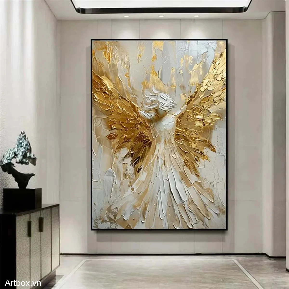 Huyền Thoại Vàng – Tranh Sơn Acrylic Trừu Tượng Hình thể Vàng Trang Trí Phòng khách, Phòng ngủ – Phong Cách Hiện Đại Huyền Thoại Vàng – Tranh Sơn Acrylic Trừu Tượng Hình thể Vàng Trang Trí Phòng khách, Phòng ngủ – Phong Cách Hiện Đại