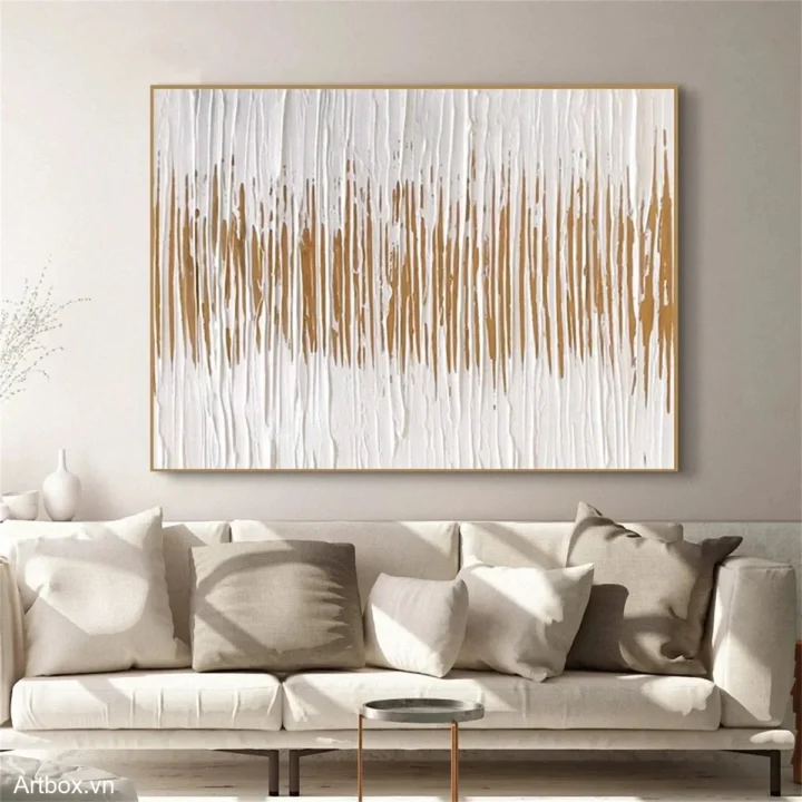 Hơi Thở Của Đất – Tranh Sơn Acrylic Trừu Tượng Trừu tượng Nâu be Trang Trí Phòng khách, Phòng ngủ – Phong Cách Hiện Đại