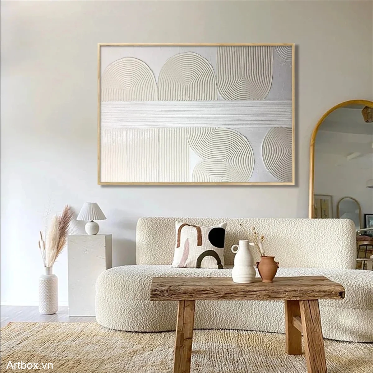 Hơi Thở Của Hình Khối – Tranh Sơn Acrylic Trừu Tượng Trừu tượng Đa sắc Trang Trí Phòng khách, Phòng làm việc – Phong Cách Hiện Đại