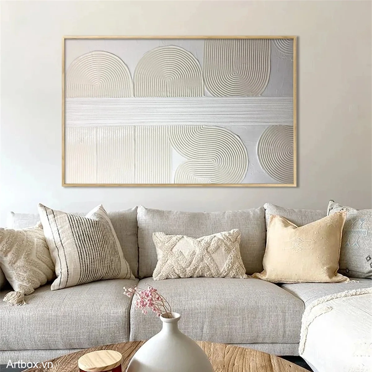 Hơi Thở Của Hình Khối – Tranh Sơn Acrylic Trừu Tượng Trừu tượng Đa sắc Trang Trí Phòng khách, Phòng làm việc – Phong Cách Hiện Đại