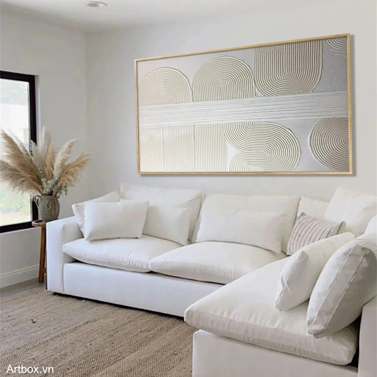 Hơi Thở Của Hình Khối – Tranh Sơn Acrylic Trừu Tượng Trừu tượng Đa sắc Trang Trí Phòng khách, Phòng làm việc – Phong Cách Hiện Đại