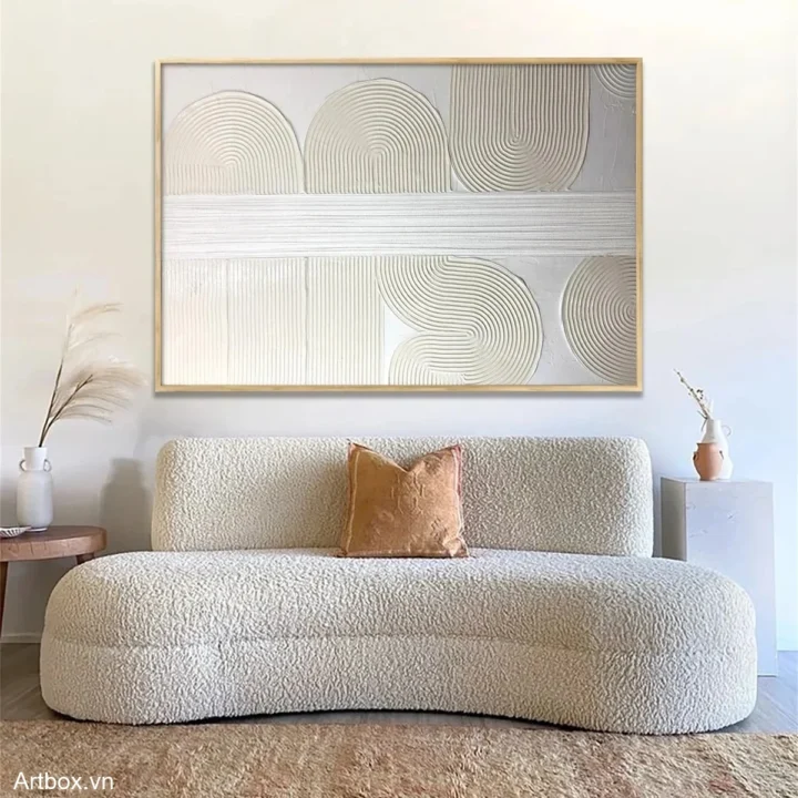 Hơi Thở Của Hình Khối – Tranh Sơn Acrylic Trừu Tượng Trừu tượng Đa sắc Trang Trí Phòng khách, Phòng làm việc – Phong Cách Hiện Đại