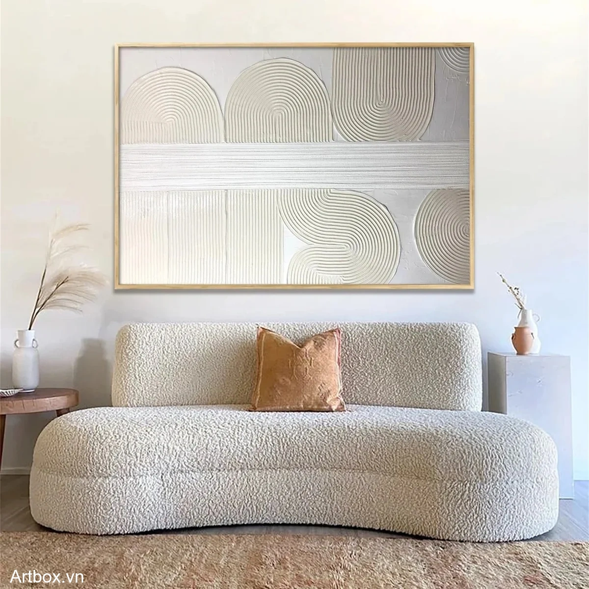 Hơi Thở Của Hình Khối – Tranh Sơn Acrylic Trừu Tượng Trừu tượng Đa sắc Trang Trí Phòng khách, Phòng làm việc – Phong Cách Hiện Đại