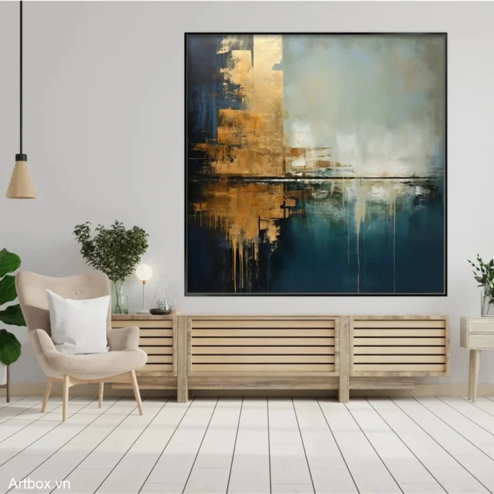 Hòa Quyện Ánh Sáng – Tranh Sơn Acrylic Trừu Tượng Trừu tượng Đa sắc Trang Trí Phòng khách, Phòng làm việc – Phong Cách Hiện Đại