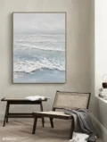 Hơi Thở Biển Cả – Tranh Sơn Acrylic Trừu Tượng Biển Xanh dương Trang Trí Phòng khách, Phòng ngủ – Phong Cách Hiện Đại