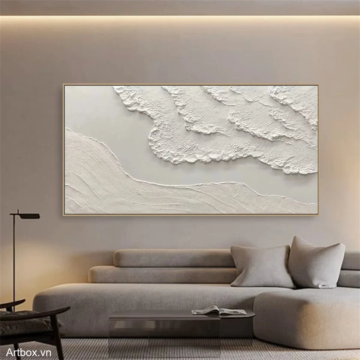 Hơi Thở Của Đất – Tranh Sơn Acrylic Trừu Tượng Trừu tượng Đen trắng Trang Trí Phòng khách, Phòng làm việc – Phong Cách Hiện Đại