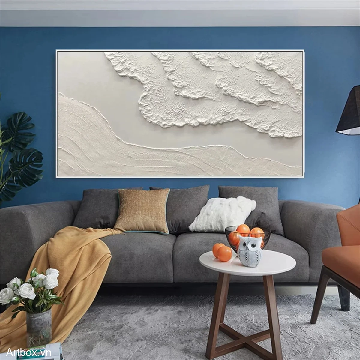 Hơi Thở Của Đất – Tranh Sơn Acrylic Trừu Tượng Trừu tượng Đen trắng Trang Trí Phòng khách, Phòng làm việc – Phong Cách Hiện Đại