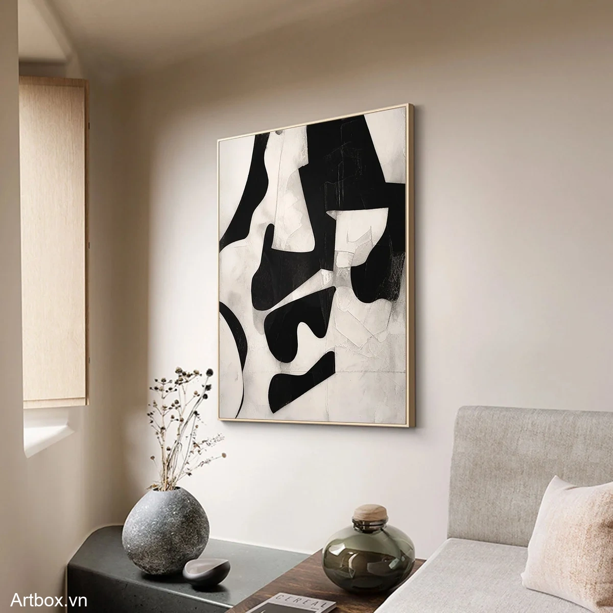 Hài Hòa Đen Trắng – Tranh Sơn Acrylic Trừu Tượng Trừu tượng Đen trắng Trang Trí Phòng khách, Phòng làm việc – Phong Cách Hiện Đại Hài Hòa Đen Trắng – Tranh Sơn Acrylic Trừu Tượng Trừu tượng Đen trắng Trang Trí Phòng khách, Phòng làm việc – Phong Cách Hiện Đại