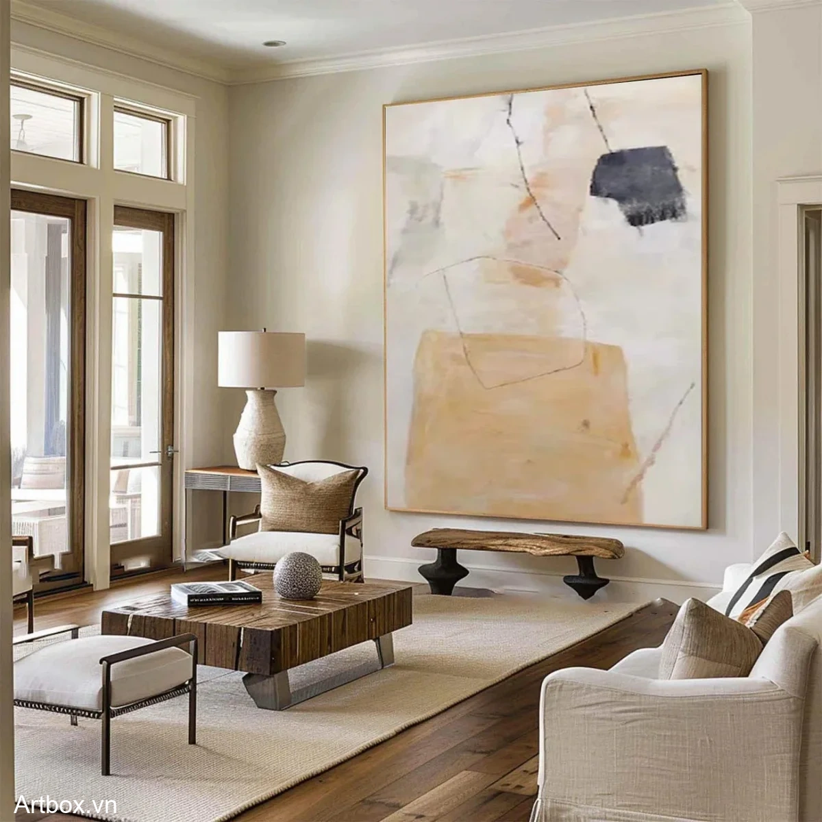 Hơi Thở Của Tự Nhiên – Tranh Sơn Acrylic Trừu Tượng Trừu tượng Đa sắc Trang Trí Phòng khách, Phòng ngủ – Phong Cách Hiện Đại