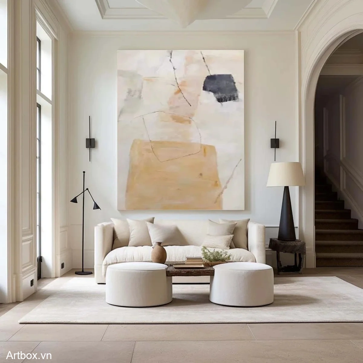 Hơi Thở Của Tự Nhiên – Tranh Sơn Acrylic Trừu Tượng Trừu tượng Đa sắc Trang Trí Phòng khách, Phòng ngủ – Phong Cách Hiện Đại