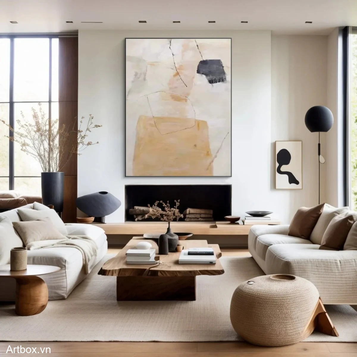 Hơi Thở Của Tự Nhiên – Tranh Sơn Acrylic Trừu Tượng Trừu tượng Đa sắc Trang Trí Phòng khách, Phòng ngủ – Phong Cách Hiện Đại