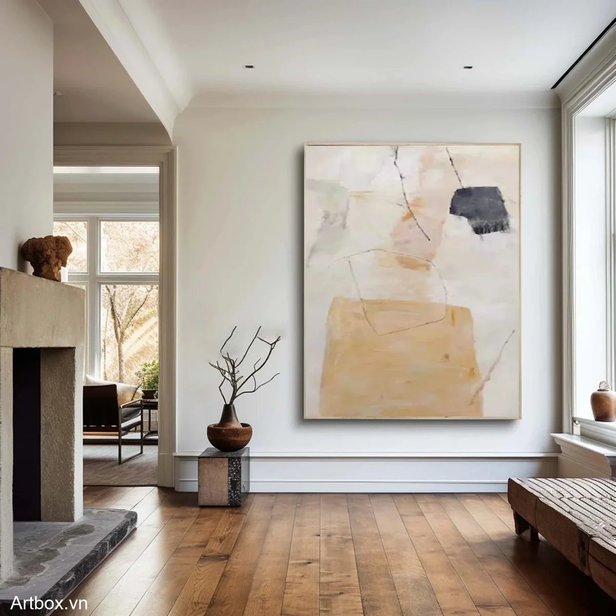 Hơi Thở Của Tự Nhiên – Tranh Sơn Acrylic Trừu Tượng Trừu tượng Đa sắc Trang Trí Phòng khách, Phòng ngủ – Phong Cách Hiện Đại