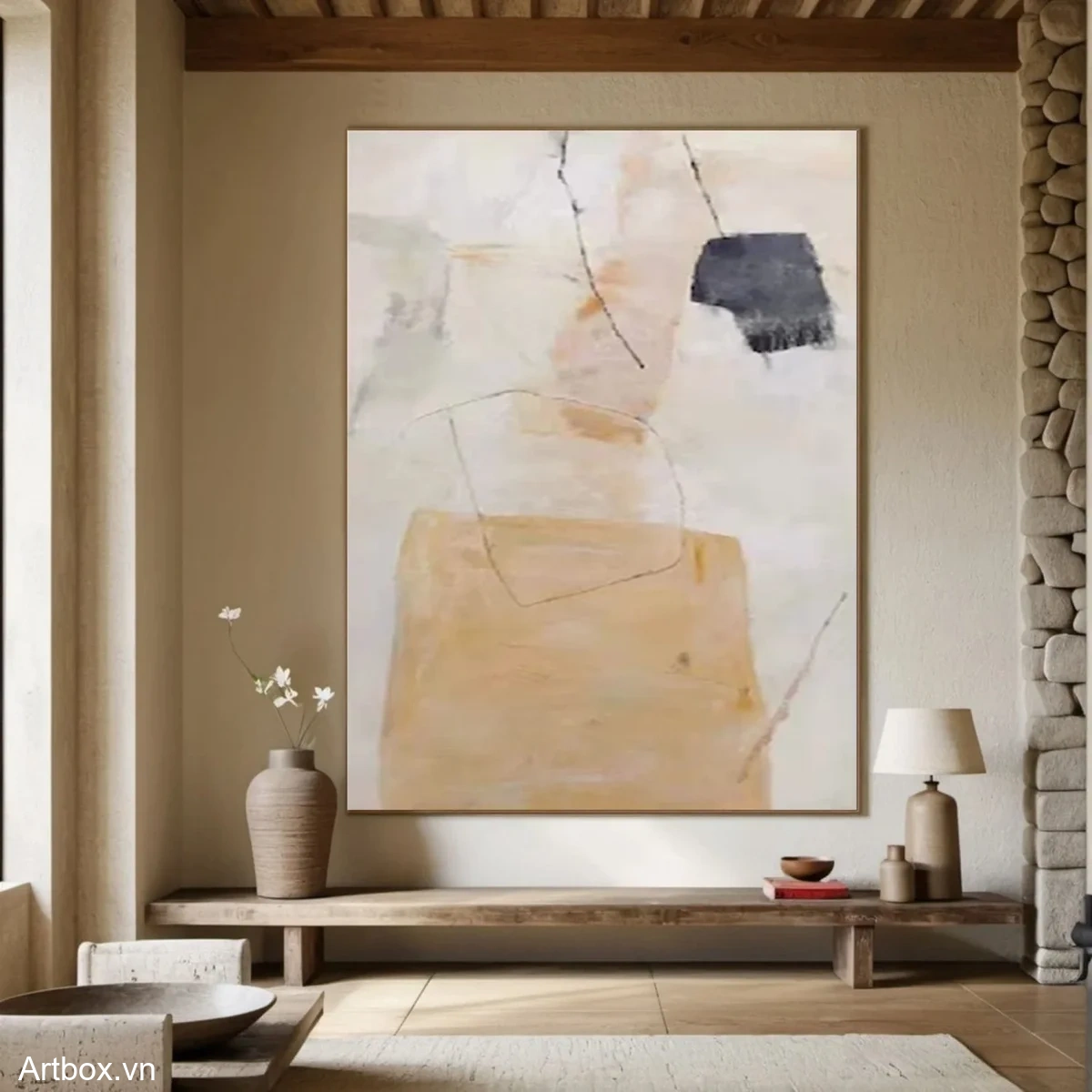 Hơi Thở Của Tự Nhiên – Tranh Sơn Acrylic Trừu Tượng Trừu tượng Đa sắc Trang Trí Phòng khách, Phòng ngủ – Phong Cách Hiện Đại