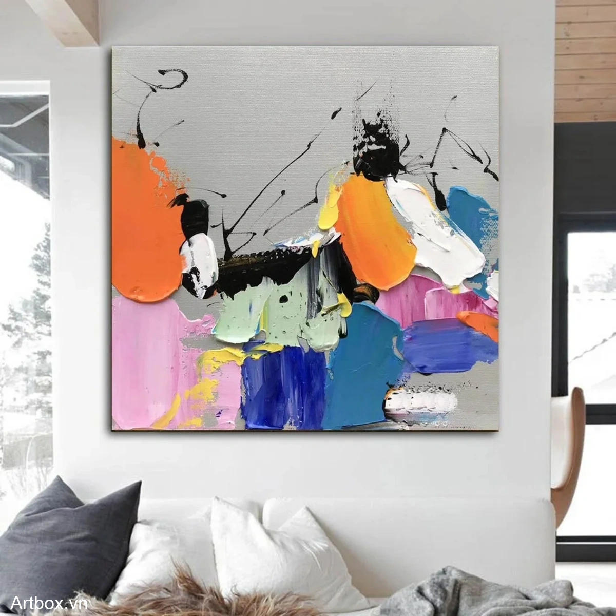 Sắc Màu Cuộc Sống – Tranh Sơn Acrylic Trừu Tượng Trừu tượng Đa sắc Trang Trí Phòng khách, Văn Phòng – Phong Cách Hiện Đại Sắc Màu Cuộc Sống – Tranh Sơn Acrylic Trừu Tượng Trừu tượng Đa sắc Trang Trí Phòng khách, Văn Phòng – Phong Cách Hiện Đại