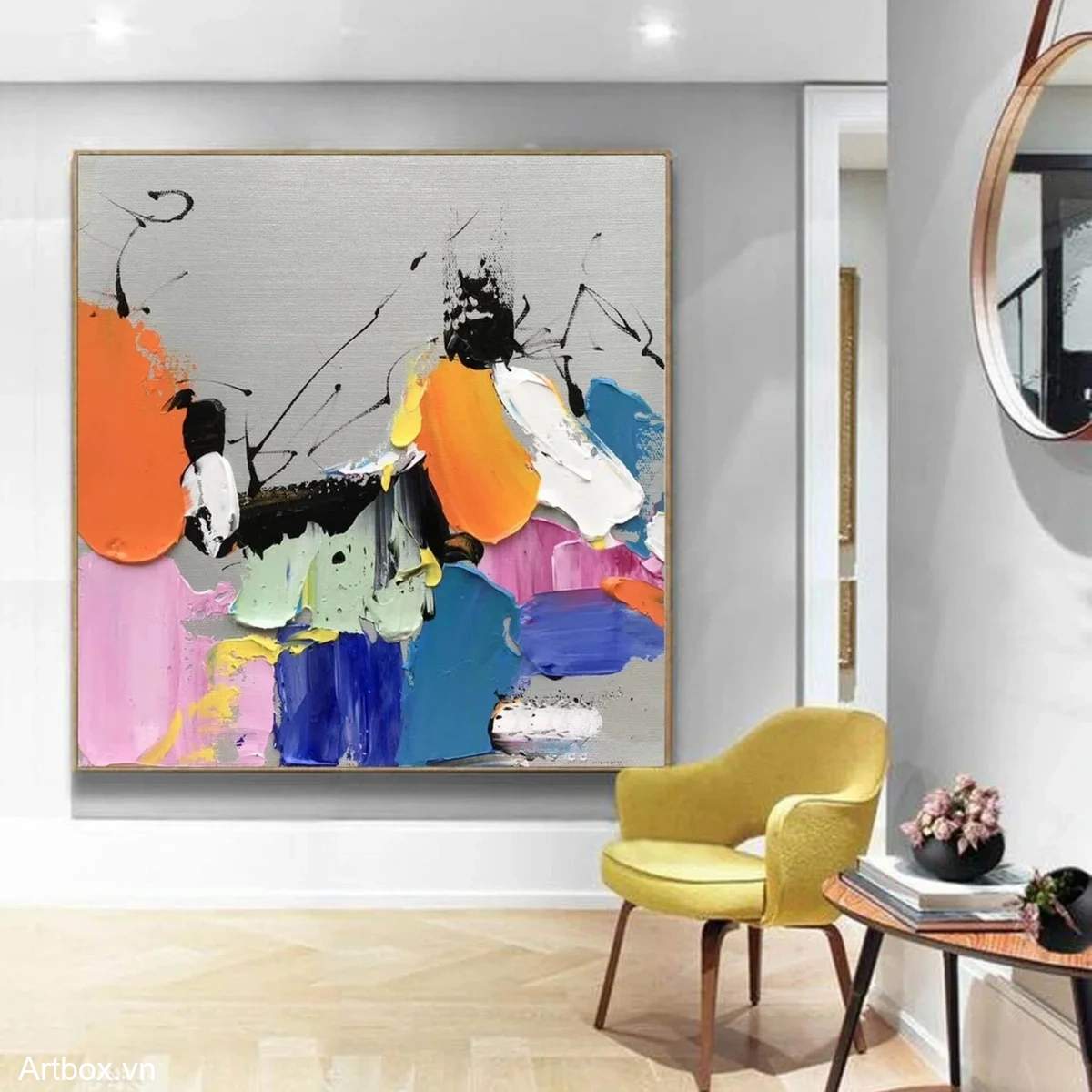 Sắc Màu Cuộc Sống – Tranh Sơn Acrylic Trừu Tượng Trừu tượng Đa sắc Trang Trí Phòng khách, Văn Phòng – Phong Cách Hiện Đại Sắc Màu Cuộc Sống – Tranh Sơn Acrylic Trừu Tượng Trừu tượng Đa sắc Trang Trí Phòng khách, Văn Phòng – Phong Cách Hiện Đại