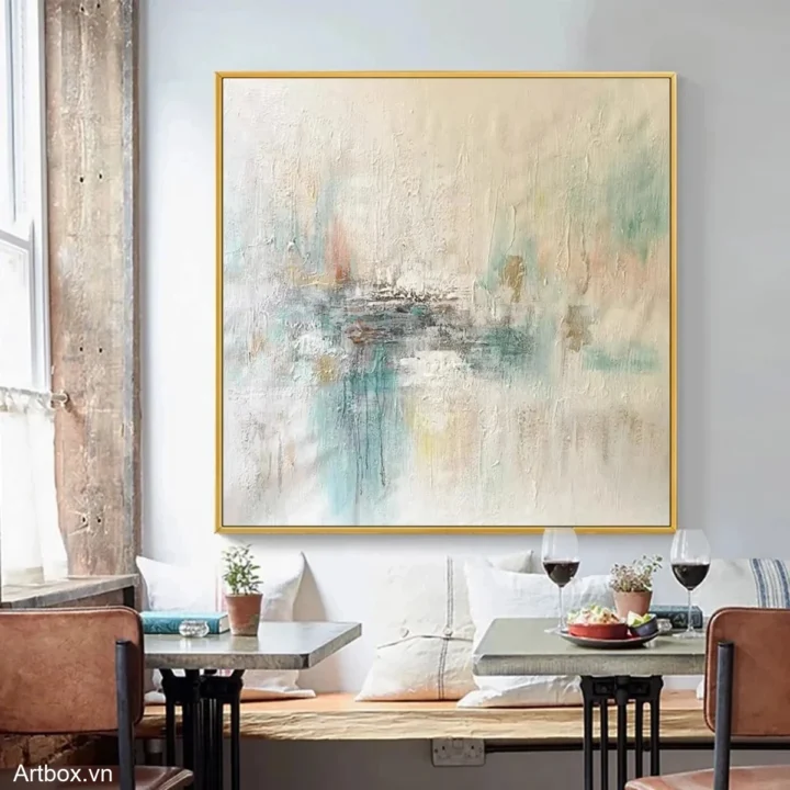 Hơi Thở Của Thiên Nhiên – Tranh Sơn Acrylic Trừu Tượng Trừu tượng Đa sắc Trang Trí Phòng khách, Quán cà phê – Phong Cách Hiện Đại