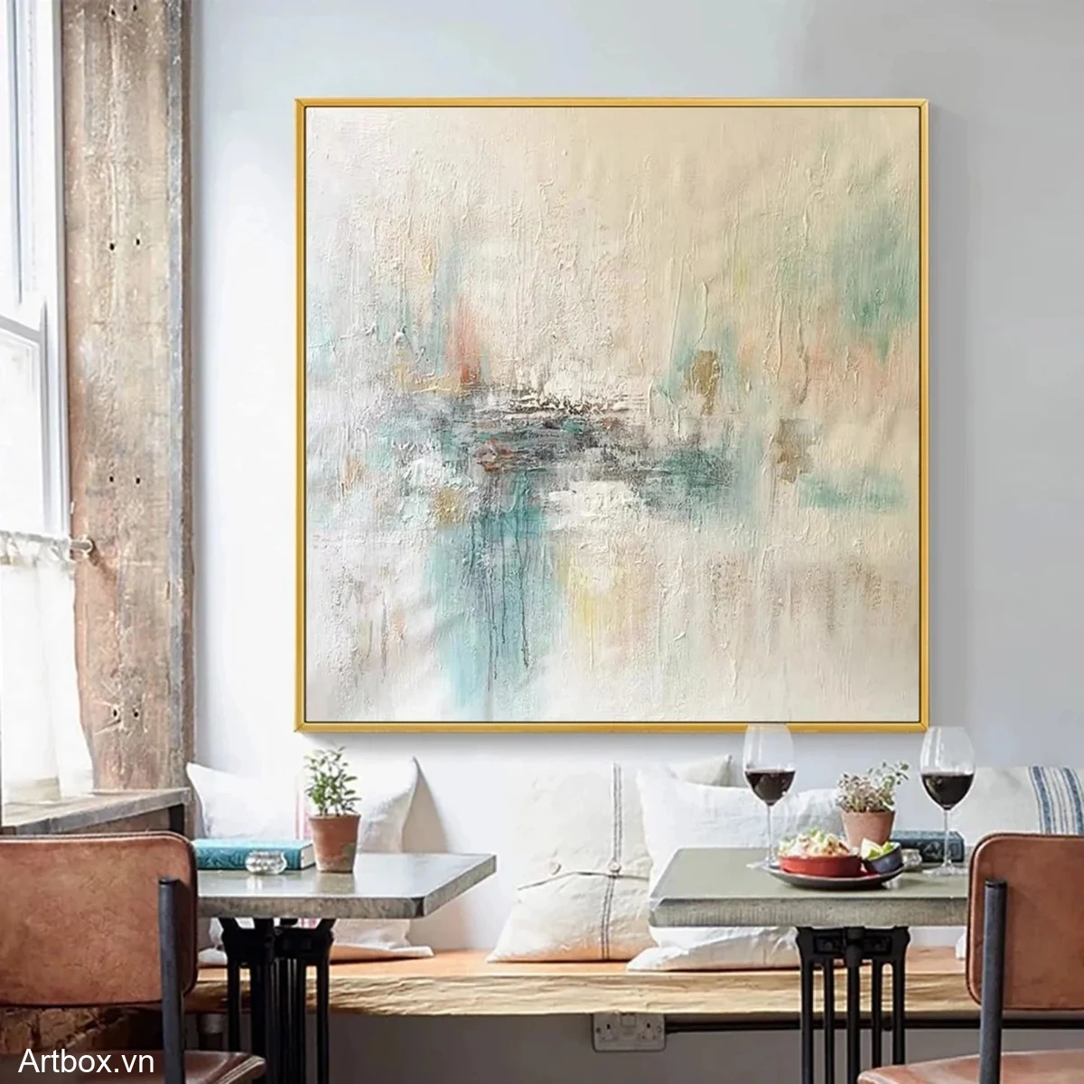 Hơi Thở Của Thiên Nhiên – Tranh Sơn Acrylic Trừu Tượng Trừu tượng Đa sắc Trang Trí Phòng khách, Quán cà phê – Phong Cách Hiện Đại