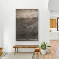 Bức Tranh Trầm Mặc – Tranh Sơn Acrylic Trừu Tượng Trừu tượng Xám Trang Trí Phòng khách, Phòng làm việc – Phong Cách Hiện Đại