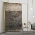 Bức Tranh Trầm Mặc – Tranh Sơn Acrylic Trừu Tượng Trừu tượng Xám Trang Trí Phòng khách, Phòng làm việc – Phong Cách Hiện Đại