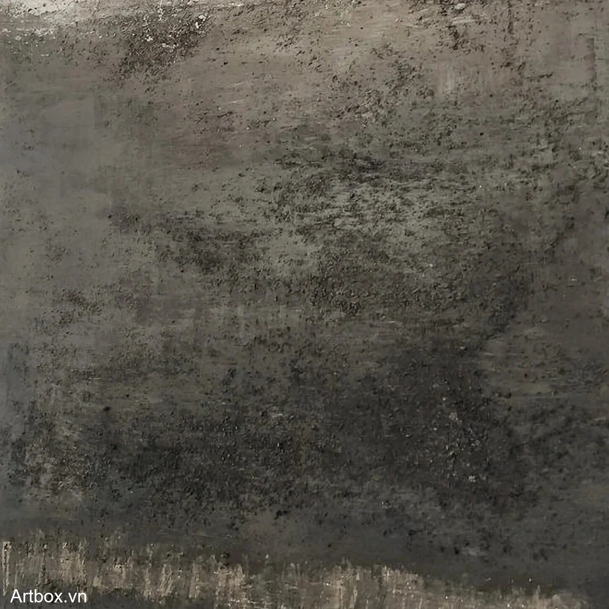 Bức Tranh Trầm Mặc – Tranh Sơn Acrylic Trừu Tượng Trừu tượng Xám Trang Trí Phòng khách, Phòng làm việc – Phong Cách Hiện Đại