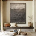 Bức Tranh Trầm Mặc – Tranh Sơn Acrylic Trừu Tượng Trừu tượng Xám Trang Trí Phòng khách, Phòng làm việc – Phong Cách Hiện Đại