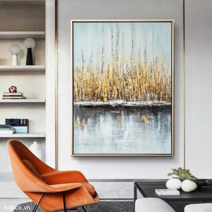 Sự Hòa Quyện Của Thiên Nhiên – Tranh Sơn Acrylic Trừu Tượng Phong cảnh Đa sắc Trang Trí Phòng khách, Phòng ngủ – Phong Cách Hiện Đại