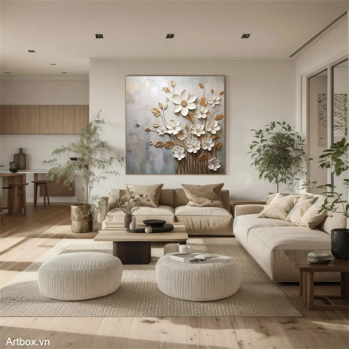 Vườn Hoa Trắng Vàng - Mẫu 2