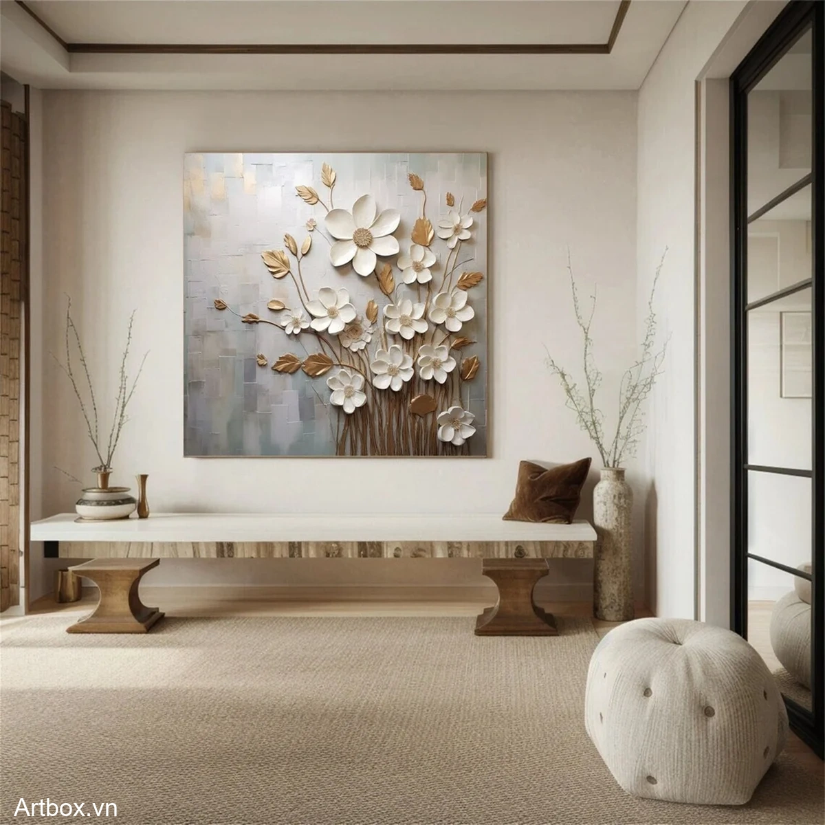 Vườn Hoa Trắng Vàng - Mẫu 3