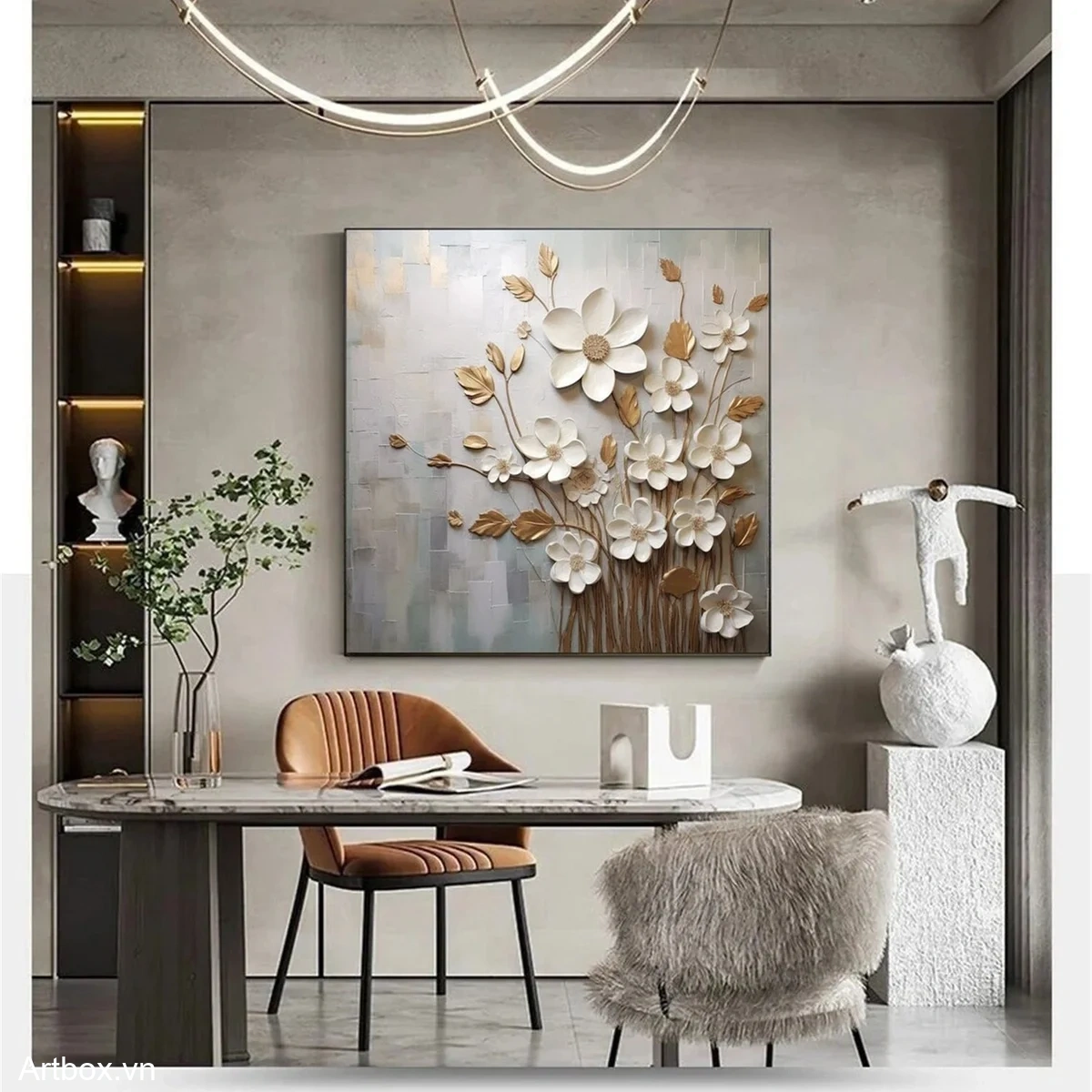 Vườn Hoa Trắng Vàng - Mẫu 4