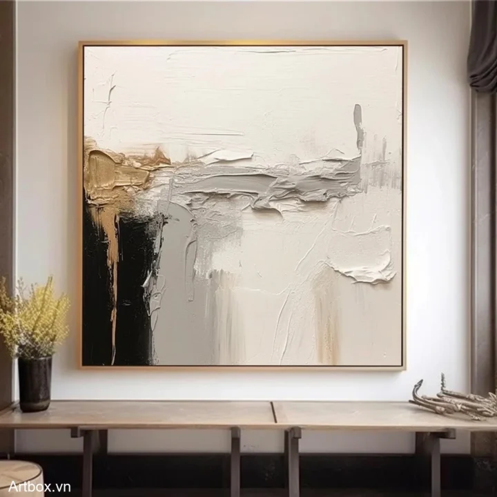 Vùng Trời Vô Tận – Tranh Sơn Acrylic Trừu Tượng Trừu tượng Đa sắc Trang Trí Phòng khách, Phòng làm việc – Phong Cách Hiện Đại