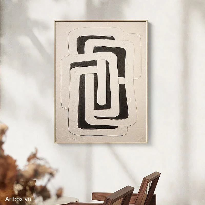Hình Khối Đen Trắng - Mẫu 1
