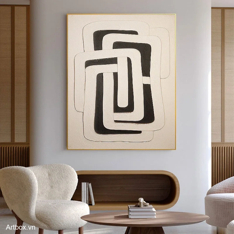 Hình Khối Đen Trắng - Mẫu 3